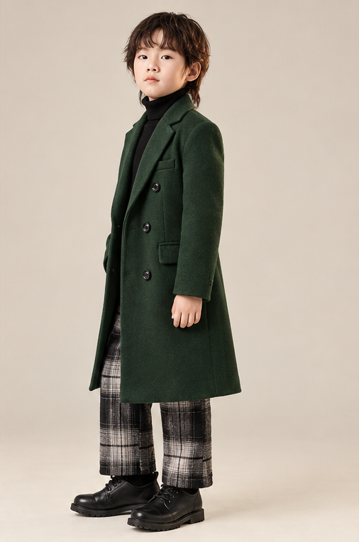 Vintage Bottle Green Trench Coat