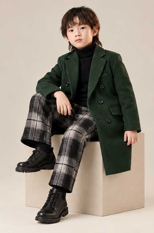 Vintage Bottle Green Trench Coat