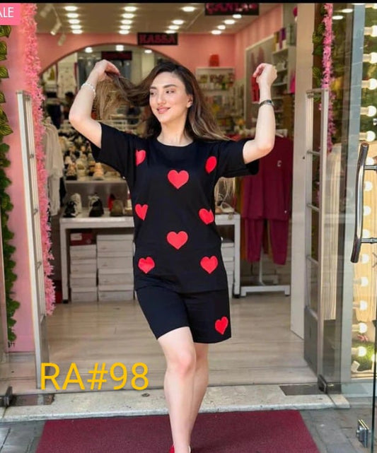 Love Printed Short Pj Set