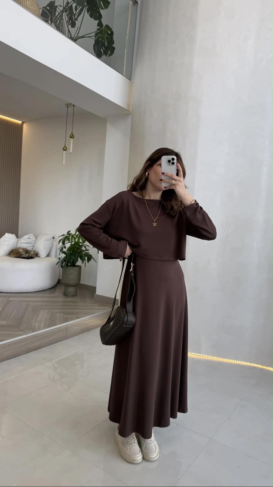 Maroon layered maxi dress set with short sleeves and draped A-line skirt