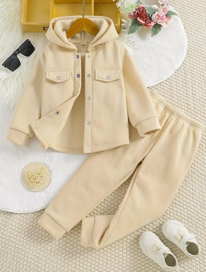 Little Luxe Hooded Set Cream