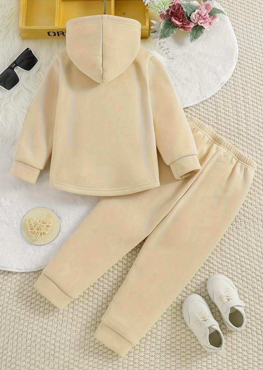 Little Luxe Hooded Set Cream