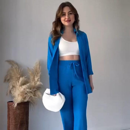 2 PIECES STYLISH BUTTON CO-ORD SET