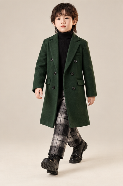 Vintage Bottle Green Trench Coat