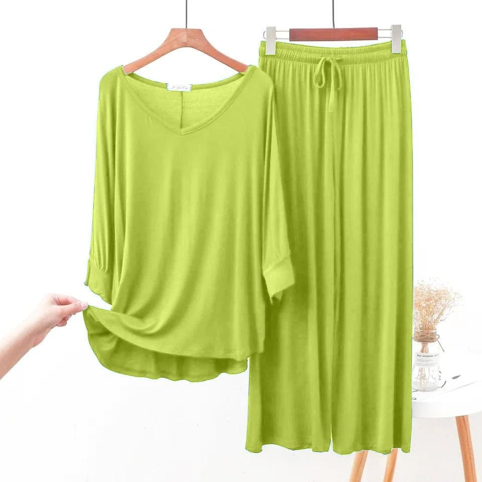2Pc V-Neck Casual lounge wear set